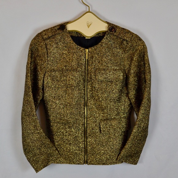 🤩Michael Kors🤩GOLD & BlK Killer Blazer - 6 - Picture 3 of 9